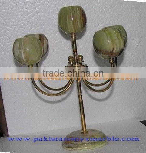 Hot Sale Popular ONYX CANDLE HOLDERS STANDS BRASS WORK