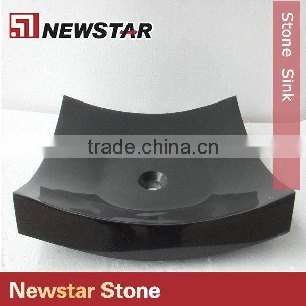 Newstar cheap price polished black stone sink