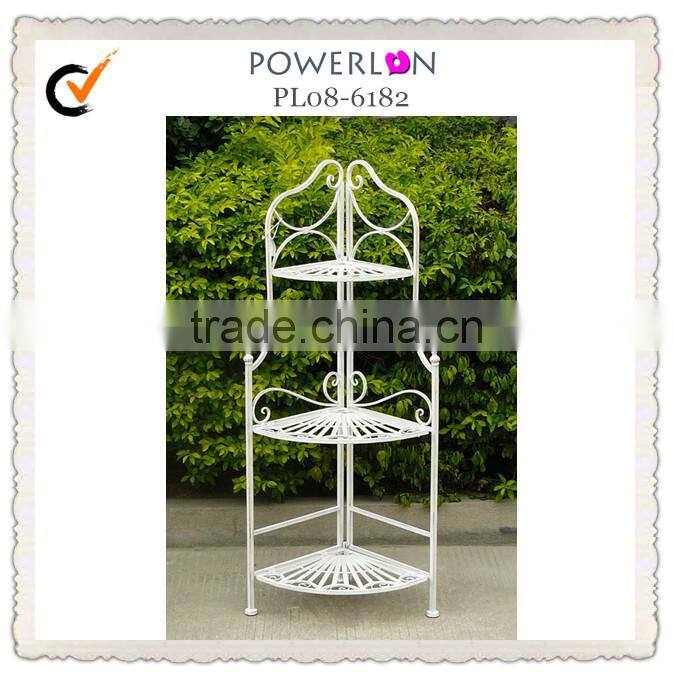 3-tier handmade outdoor wrought iron flower shelf