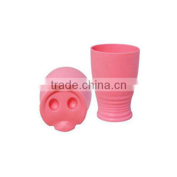 silicone kid toddler unbreakable drinking cup piggy snout funny cup