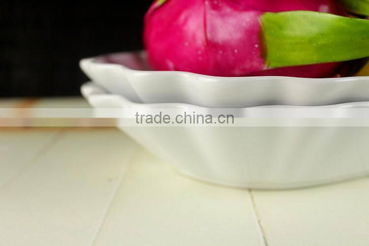 2017 Factory supplies fluted edge dinnerware serving food tray
