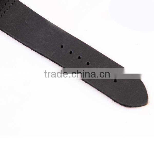 Custom logo watch mens retro ebony watches with leather strap