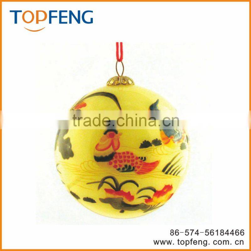 2016 hot design glass christmas painting ball/hanging glass ball/hanging glass ball