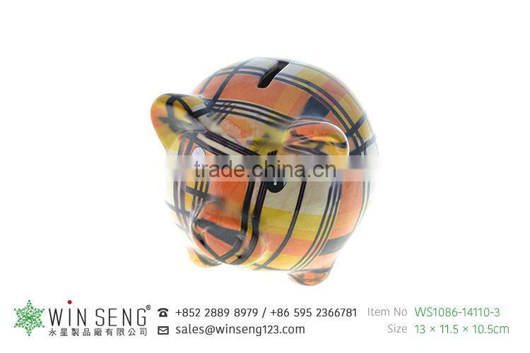 Cheap price pig shaped ceramic coin bank