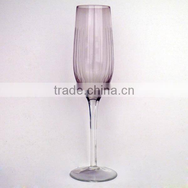Purple Wine Glass With Clear Stem
