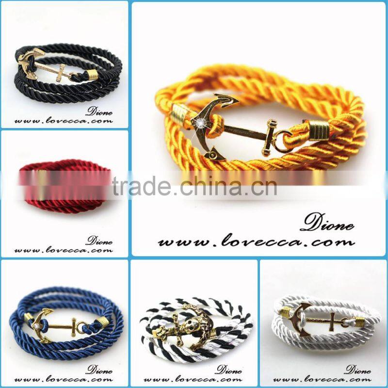 Green Color Nylon Rope Anchor Nautical Rope Bracelet