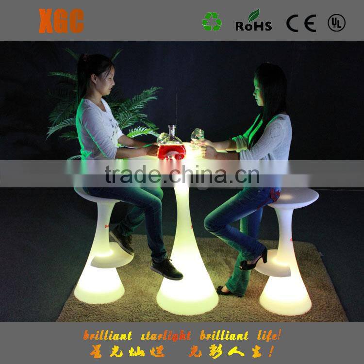 Light up colored plastic wedding rental events furniture with RGB led