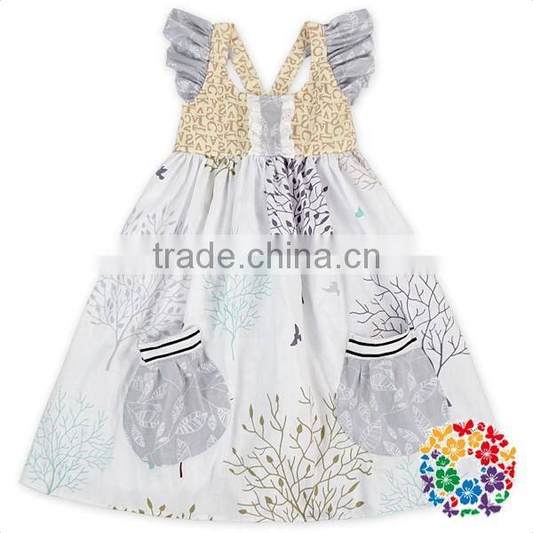 Peasant Flutter Shoulder Halter Floral Girls Summer Dress