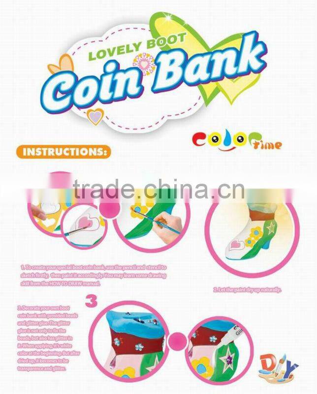 factory Coloring Children Ceramic Lovely Boot Coin Banks