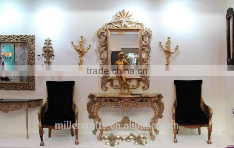 Antique gold king throne chair for home and hotel use