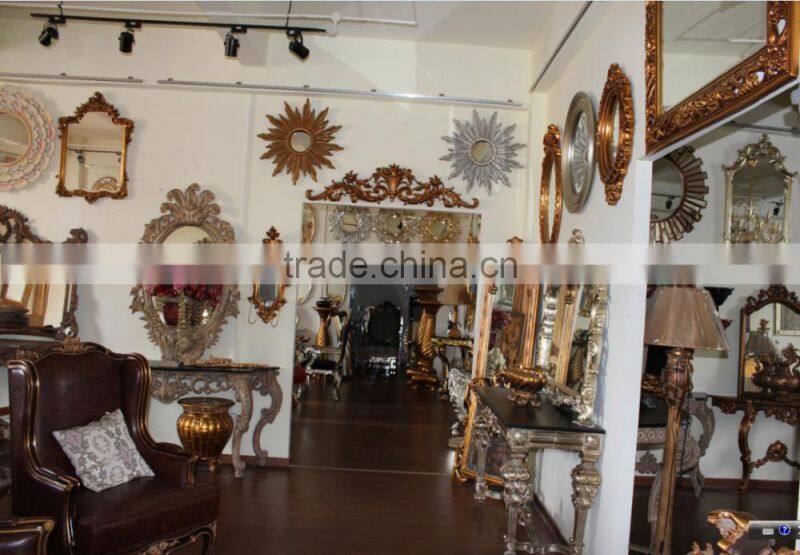 Antique Gold Reproduction Console Table with Mirror