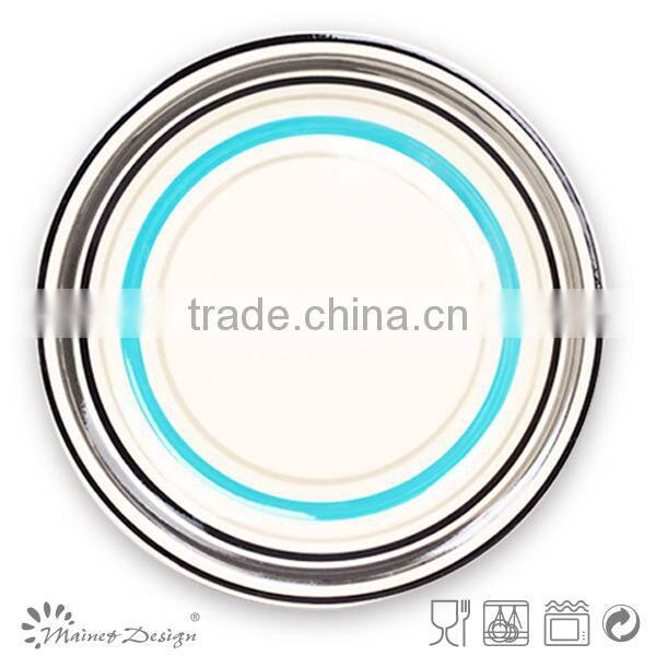 ceramic hand painting plate china style new design with stripes