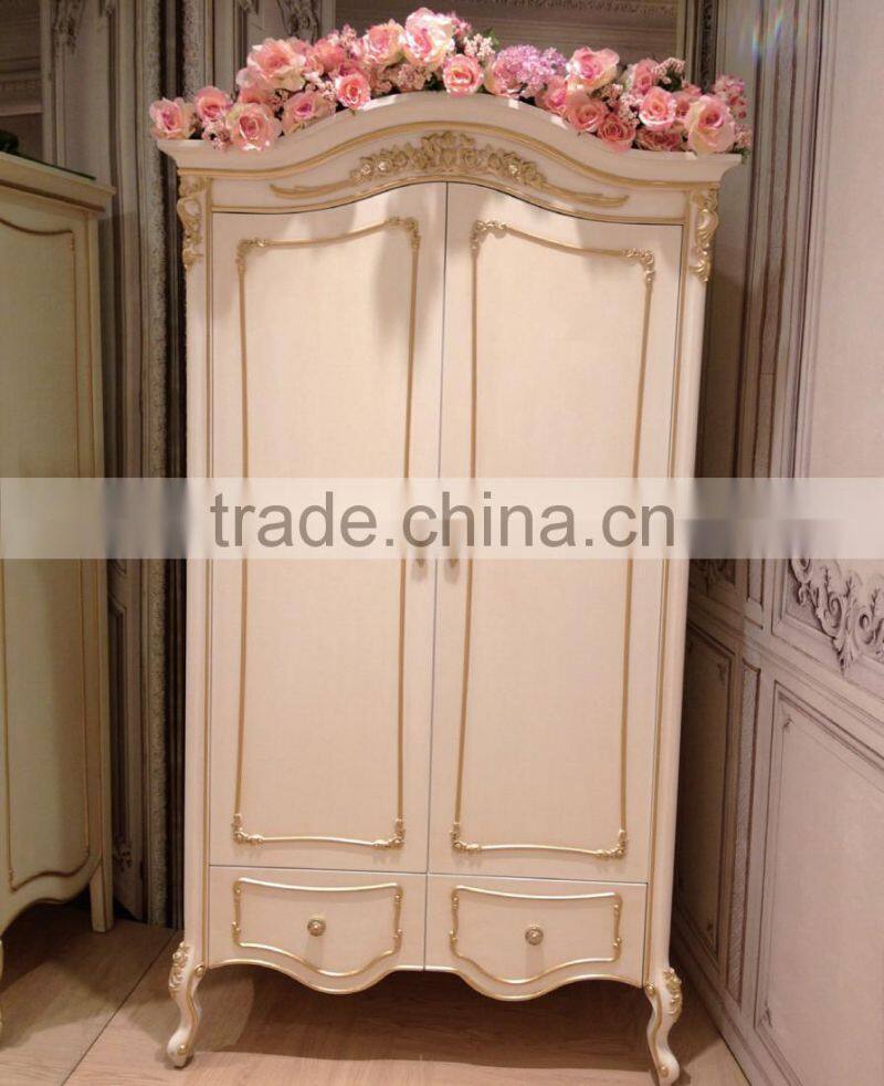 Royal Classical European Style Pure White House Shaped Armoire For Kids Bedroom, New Arrival Nice Wardrobe Closet BF11-01224b