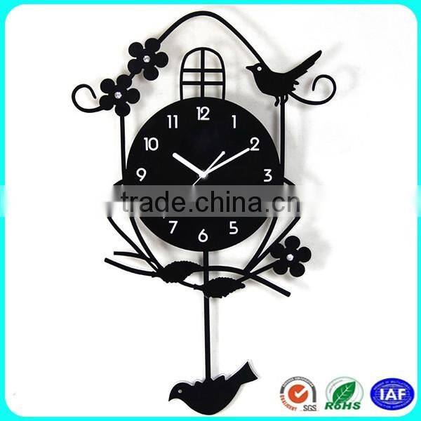 DIY BLack Wall Clocks Square Shape Wall Clock For Home Decoration