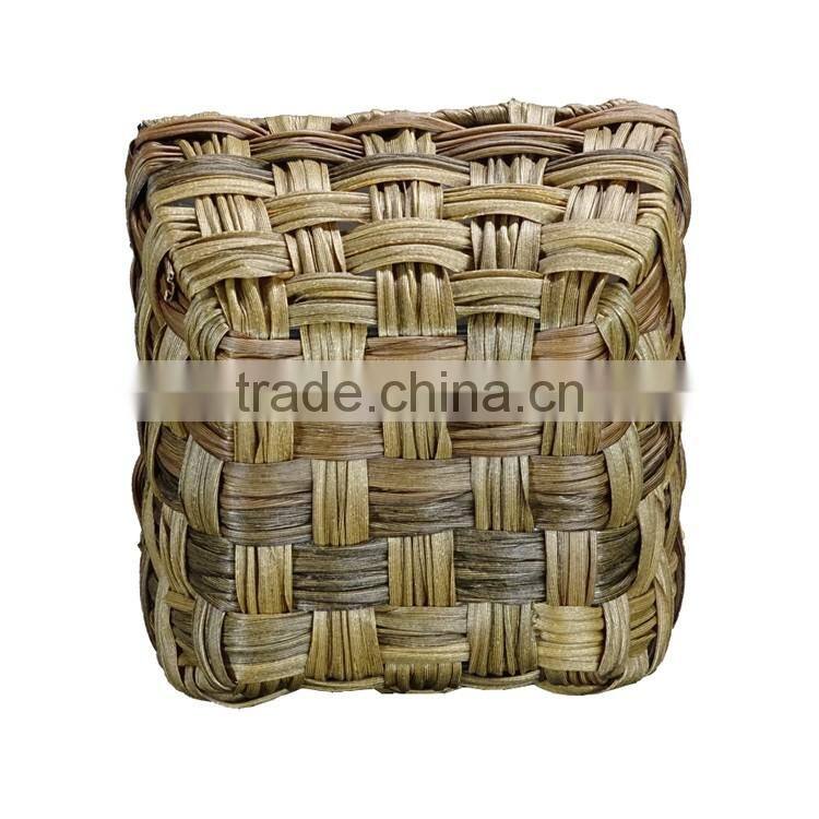 Brown Rattan Rectangle Woven Plastic Basket