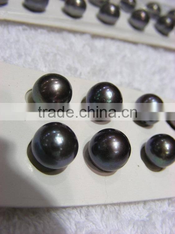 good price 9-10 mm black round freshwater pearls
