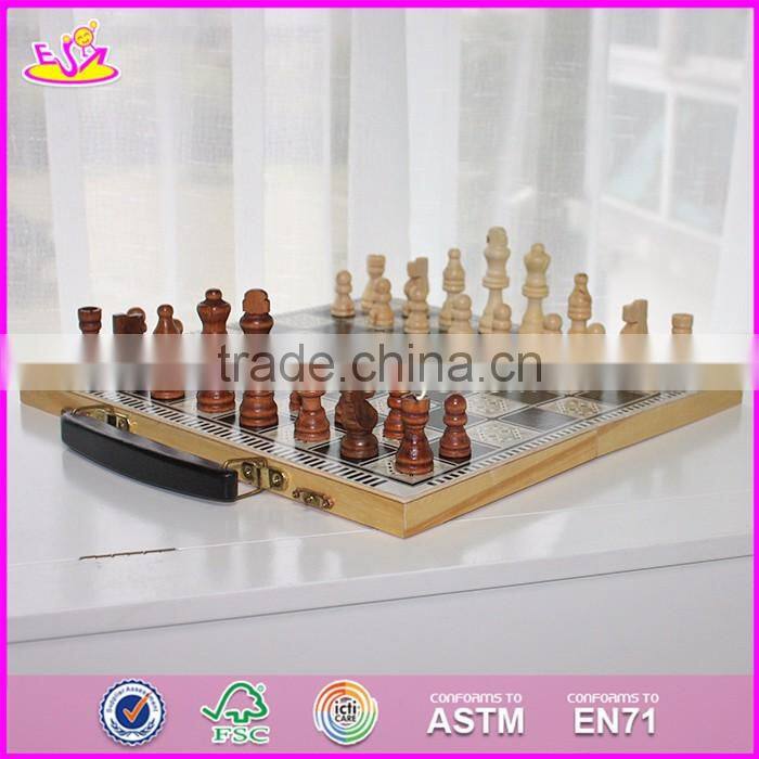 2017 New design educational classic wooden chess game for kids W11A056