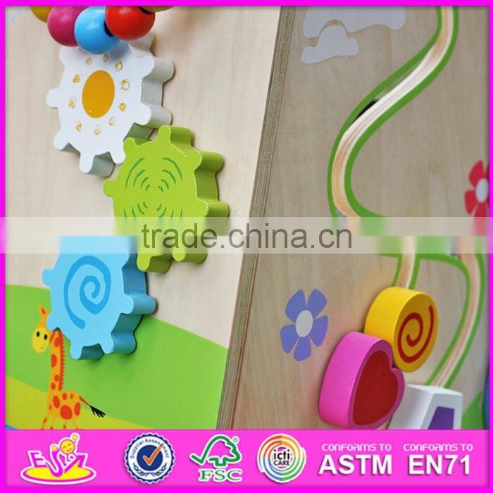2016 new design push along activity center toy wooden toddler walker W16E061