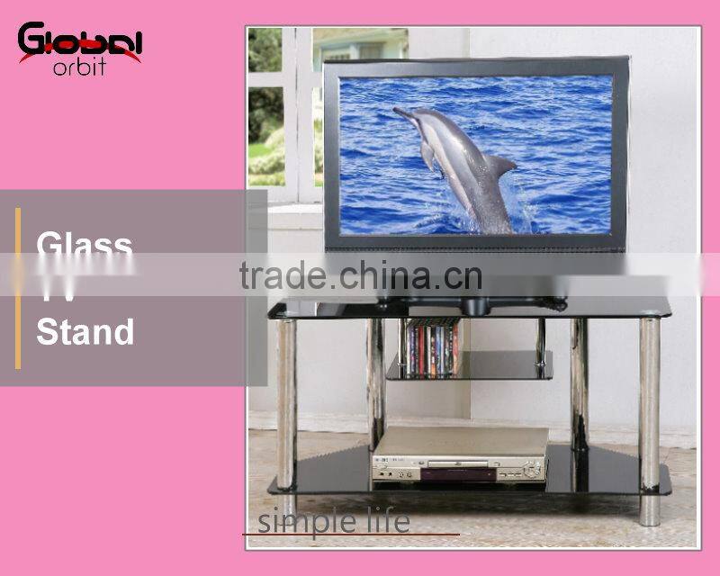 Corner Storage Shelf TV Table Stainless Steel Glass TV Stand Furniture