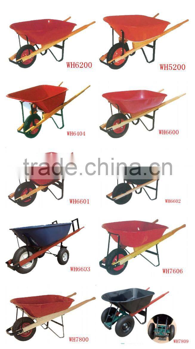 Good Quality Garden Farming Tool wood handle 100kg loading wheelbarrow