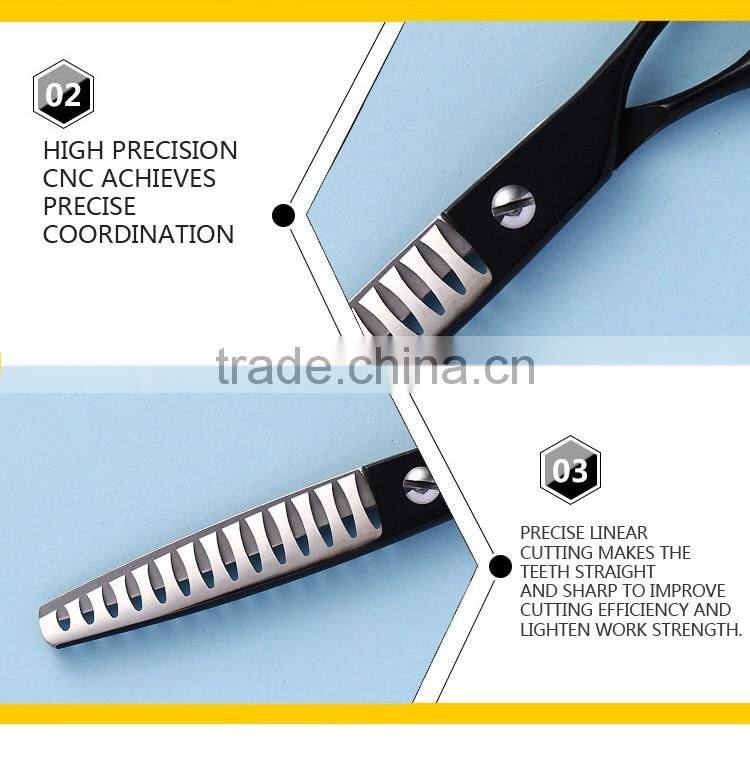 CV-6514DB 6.5inch 14teeth ergonomic handle grooming pet thinning scissors