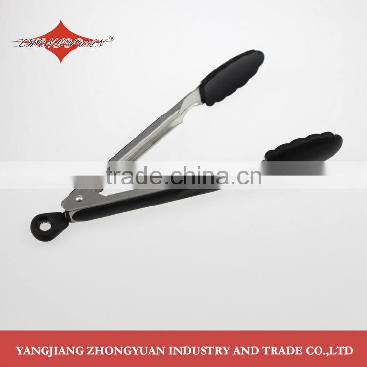 ZY-H2001 heat resistant mini uses of silicone food grilling tongs