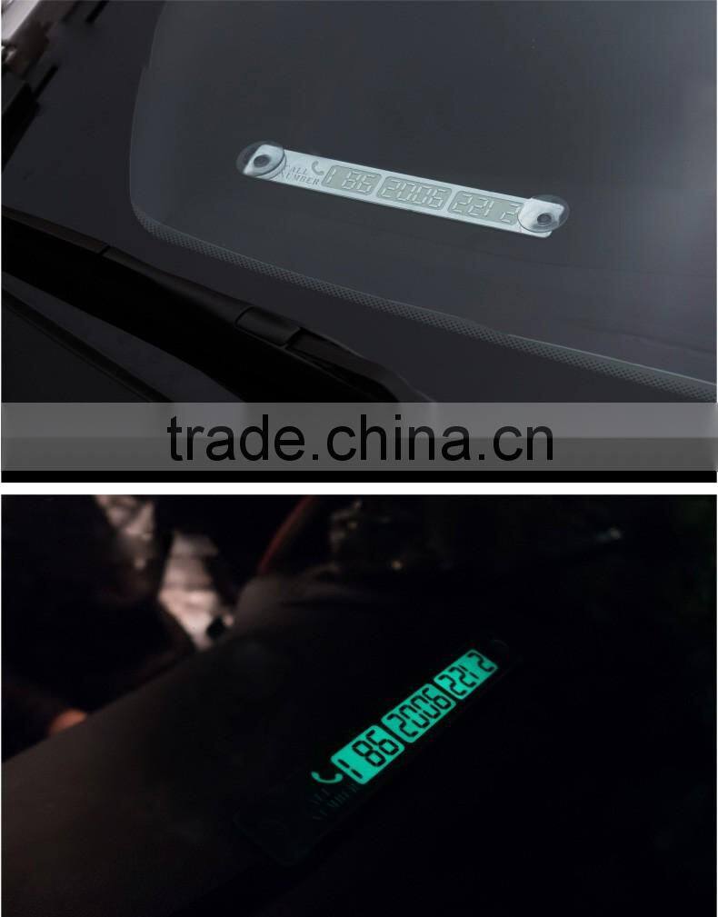 Temporary Car Parking Card Telephone Number Card Notification Night Light Sucker Plate Car Styling Phone Number Card