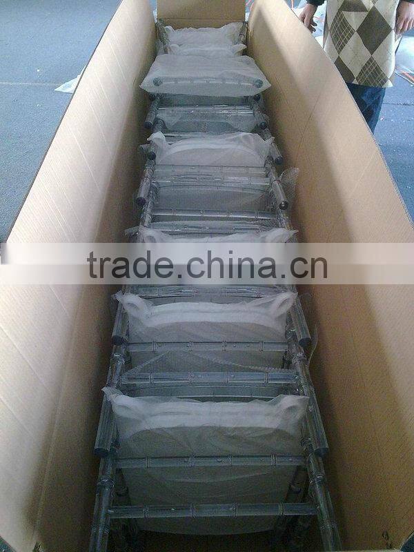 red resin crystal chiavari chair with soft cushion