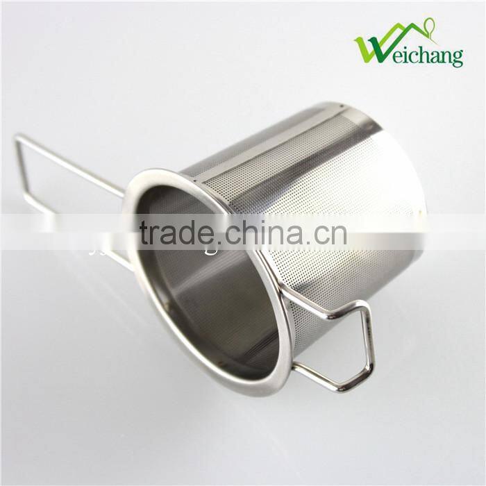 WCE6023 Good quality Stainless Steel Mesh Tea tools Tea Strainer Tea Infuser With Hook and Handle