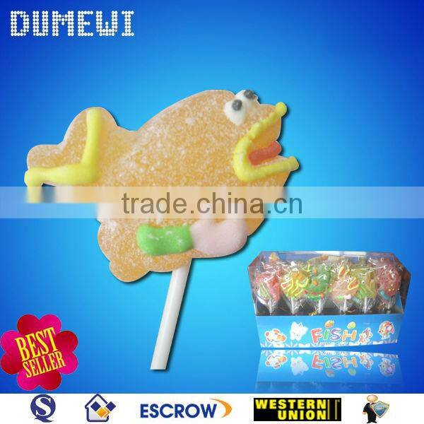 christmas Fish Shaped Fruit Jelly Lollipop