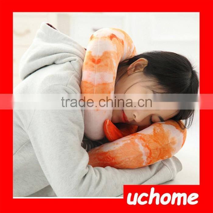 UCHOME Cute plush shrimp stuffed plush neck pillow wholesale funny neck pillow