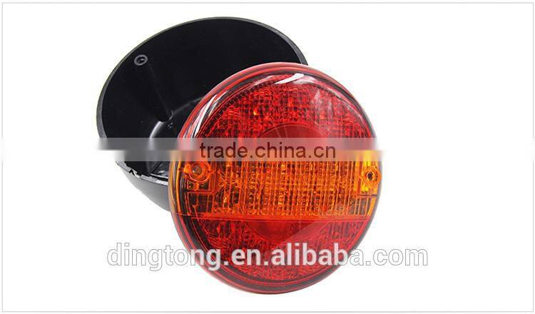 Waterproof ip68 truck trailer round rear lights 12v 24v led tail rear stop lamp