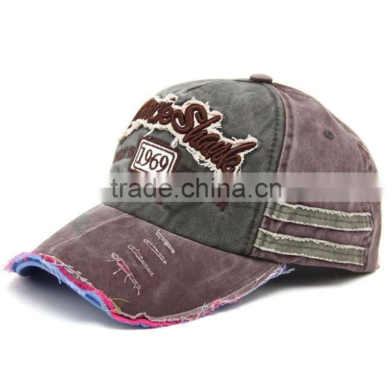 New Style Distressed Washed Denim Sport Cap With Your Own Design
