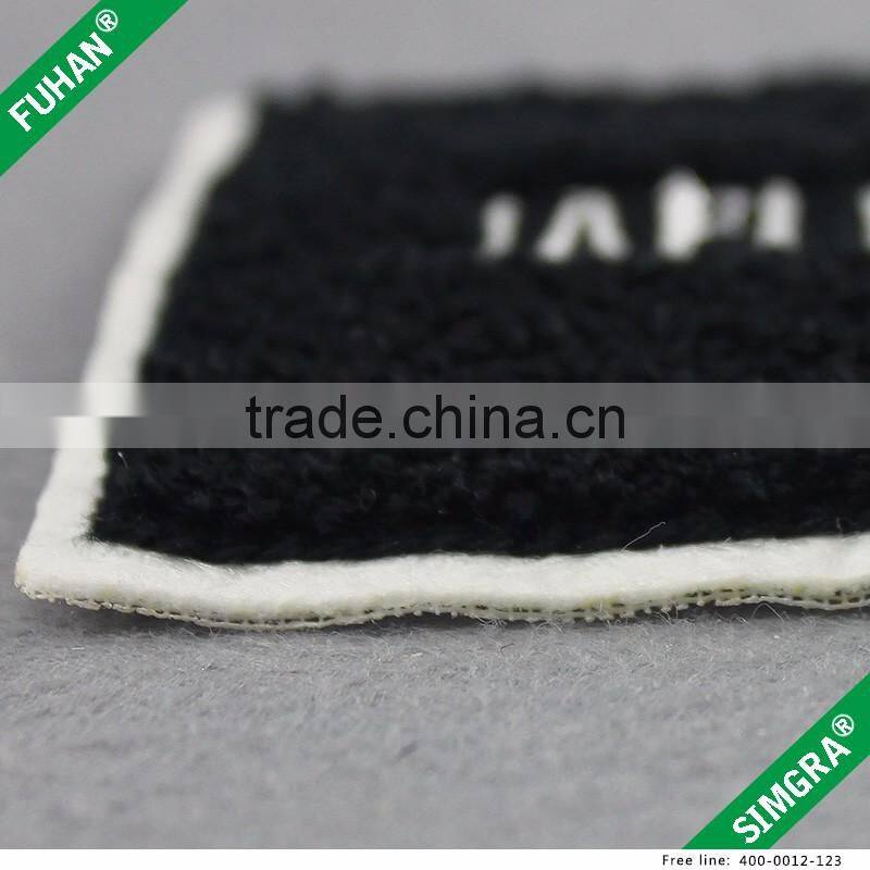 Professional Design Square Shape Black Chenille Embroidery Badges