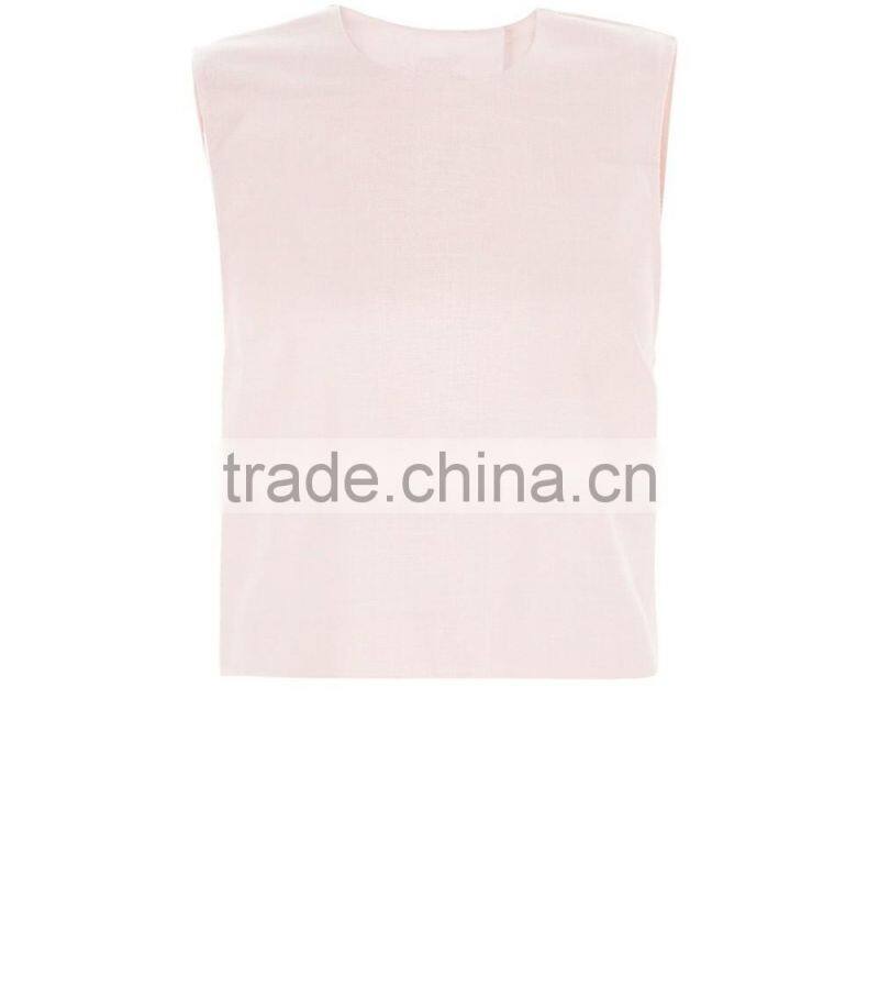 2016 Ladies Sexy Shell Pink Split Back Crop Top HST8039