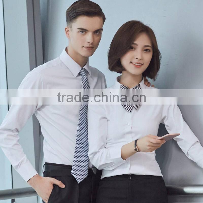 men's dress shirt/business shirt solid color white long sleeve 100%cotton