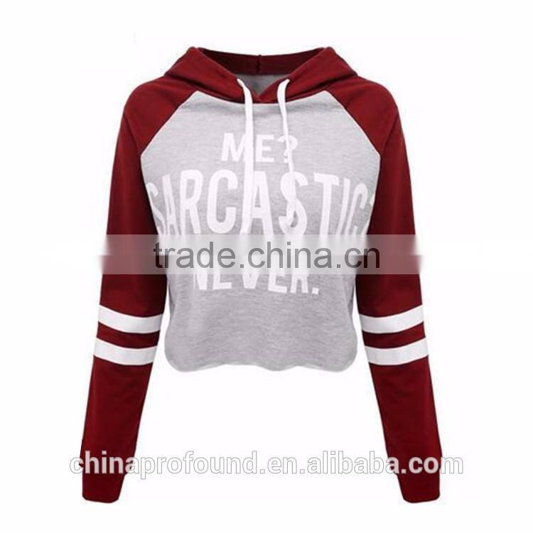 Long Sleeve Cropped Top Hoodie For Women Ladies Crop Hoodies