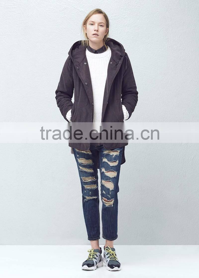 100% cotton women winter jacket and coat wholesale