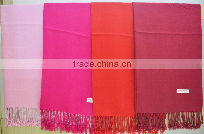 Fashion women twill hot popular pashmina shawl 100%viscose solid color