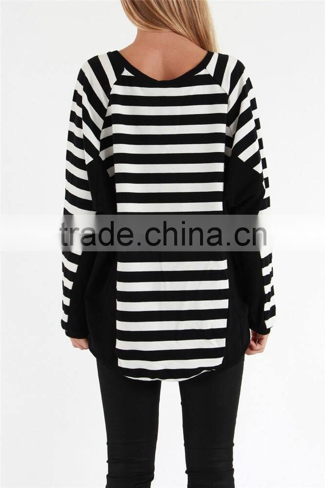 Oversized loose two color striped sweatshirt,sweatshirt extra long
