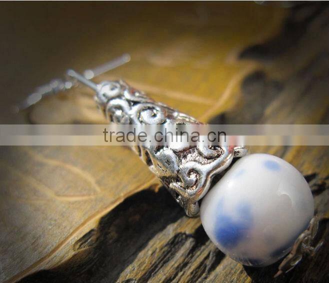Wholesale ceramic silver pendant earrings