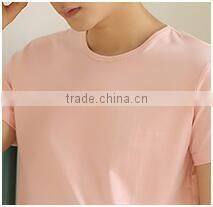Summer men round collar short sleeve T-shirt pure color coat summer wear