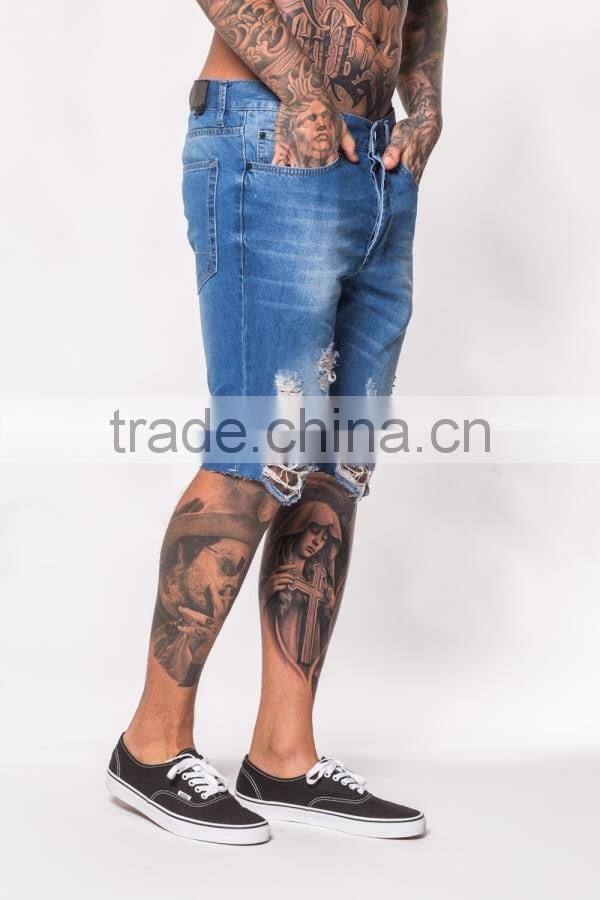 washed blue rip jeans fashion summer jean shorts