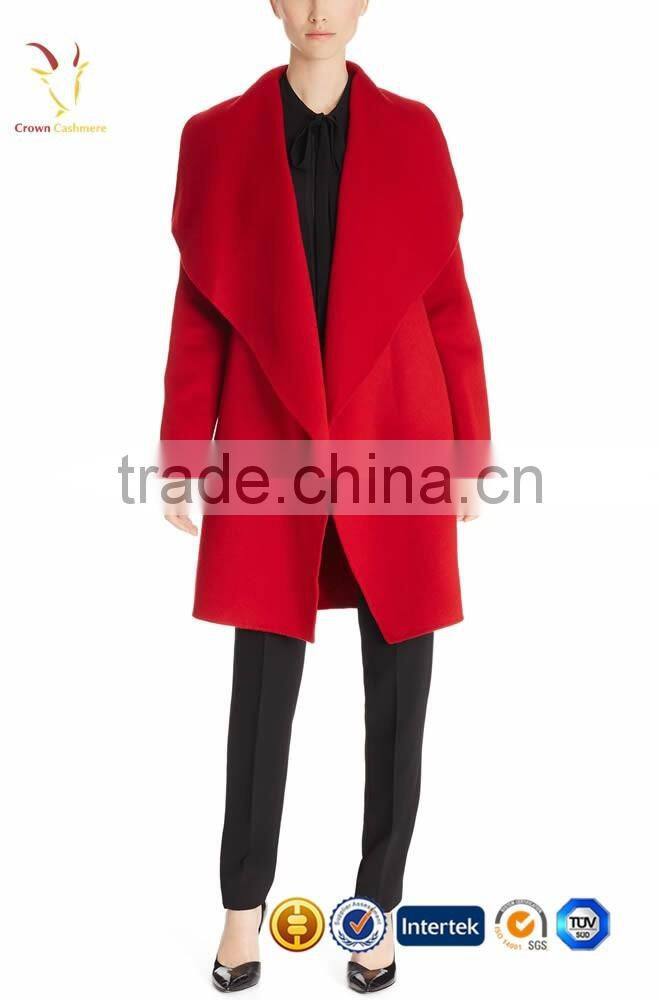 Women Winter Wool Coat,Long Winter Red Woolen Coats For Women
