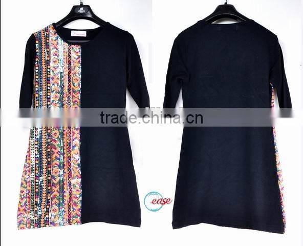 ladies front beading fashion design elegant sweater dress