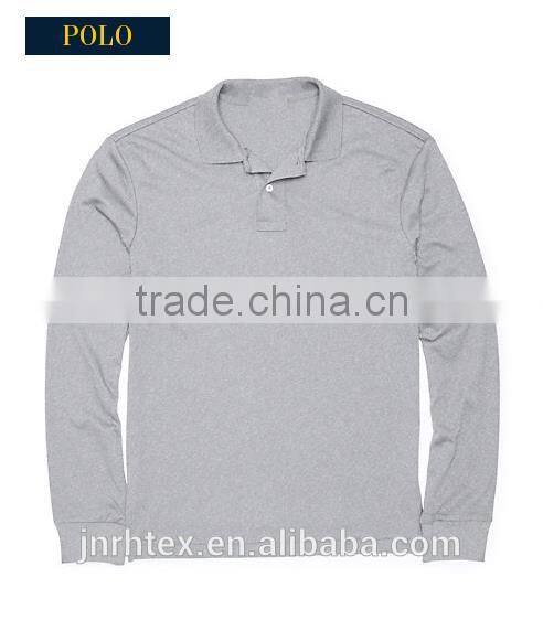 Long sleeve plain polo shirts wholesale China supplier