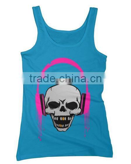 Alibaba china custom printing 100 cotton stringer tank top women