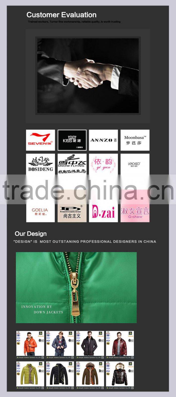 2017 Hot Sale Man Outdoor Duck Down Jacket For Winter