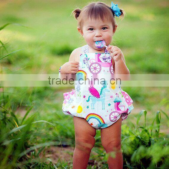 Baby Girls Unicorn Romper Kids Birthday Bubble