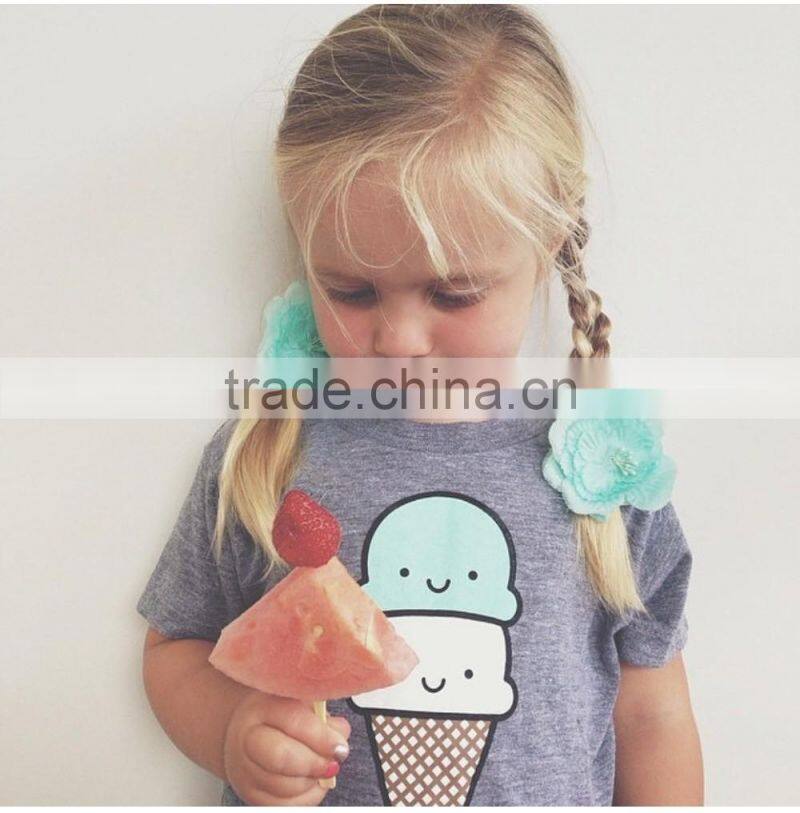 Boys Girls Bulk Items Cute Ice Cream Printed Cotton Latest New Model Shirts Kid Shirt